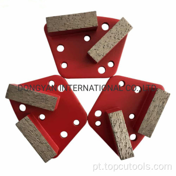 Sapatos de moagem de diamante de piso de concreto Placa de polimento com 2 segmentos